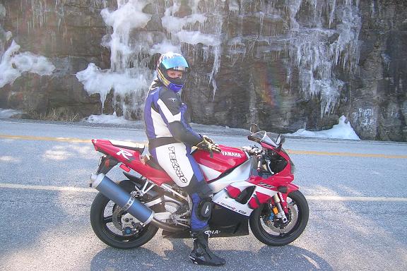 [At the top of the Richard Russell Scenic Byway in northern Georgia....note the ice on the side of the mountain.]