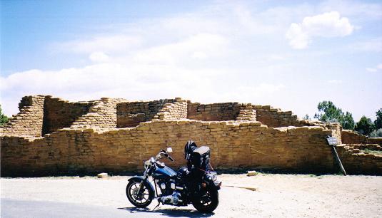 [The old housing network on the top of the mountain ridge on the way to the Mesa Verde .]