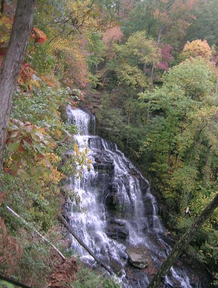 [Picture of Issaqueena Falls from the new observation deck.]