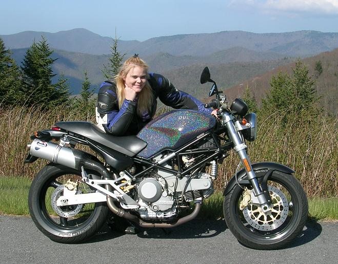 [Vicki and the Monster on the Blue Ridge Parkway.]