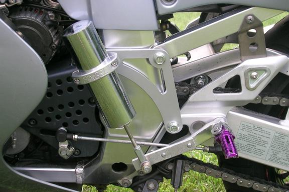 [Bracket fabricated for a Pingel electric shifter.]