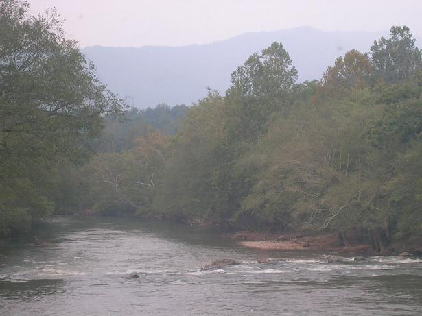 [One of the shots of the river from the train car.]